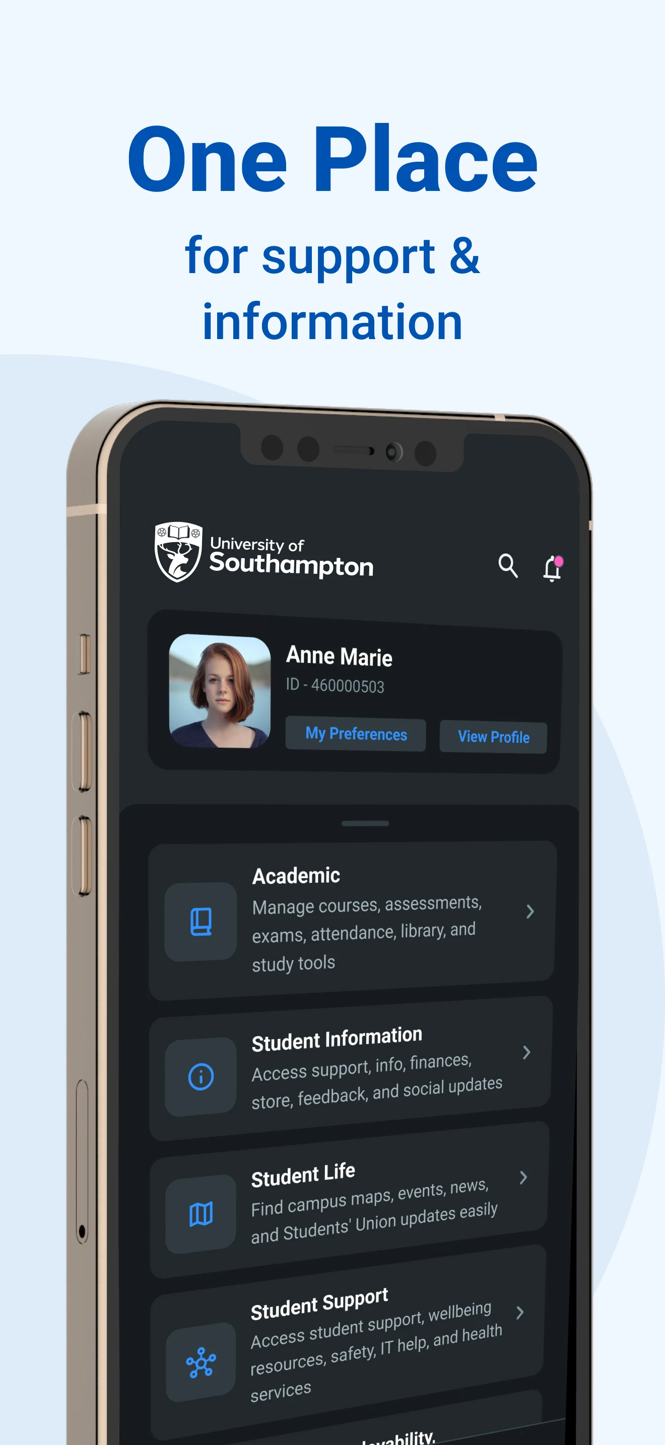 MySouthampton screenshot
